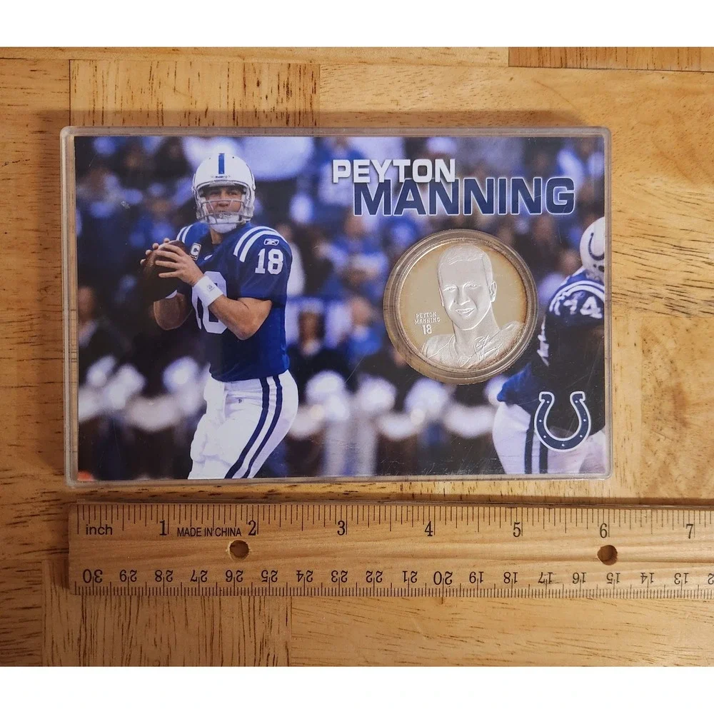 Peyton Manning Silverplated‎ Medallion Coin/Card NFL COLTS Highland Mint ~RARE~